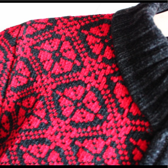 1990s Vintage Nordic Fair Isle Zip-up Cardigan Sweater Chenille Ladies Petite - Picture 5 of 10